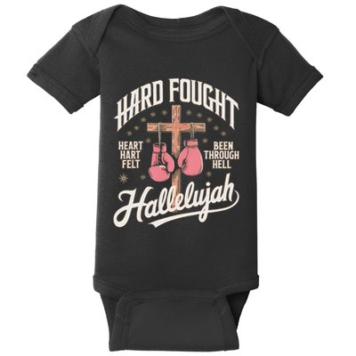 Hard Fought Hallelujah Praise Jesus Baby Bodysuit