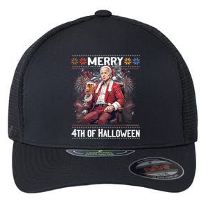 Halloween Funny Happy 4th Of July Anti Joe Biden Flexfit Unipanel Trucker Cap