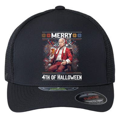 Halloween Funny Happy 4th Of July Anti Joe Biden Flexfit Unipanel Trucker Cap