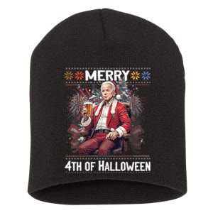 Halloween Funny Happy 4th Of July Anti Joe Biden Short Acrylic Beanie