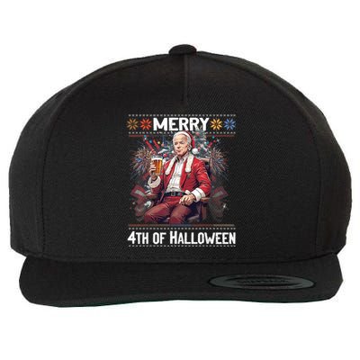 Halloween Funny Happy 4th Of July Anti Joe Biden Wool Snapback Cap