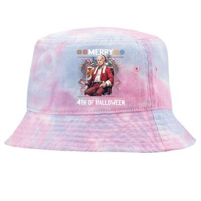 Halloween Funny Happy 4th Of July Anti Joe Biden Tie-Dyed Bucket Hat