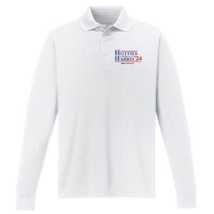 Hotties For Harris ’24 Performance Long Sleeve Polo