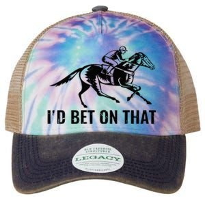 Horses Funny Horse Racing Id Bet On That Horse Riding Legacy Tie Dye Trucker Hat