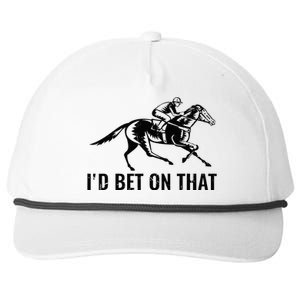 Horses Funny Horse Racing Id Bet On That Horse Riding Snapback Five-Panel Rope Hat