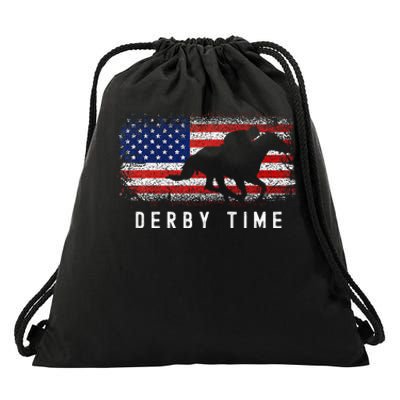 Horse Funny Horses Derby Time Horse Racing Drawstring Bag