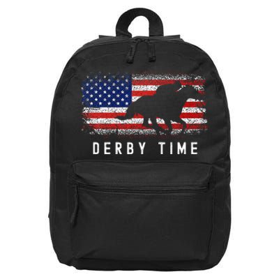 Horse Funny Horses Derby Time Horse Racing 16 in Basic Backpack