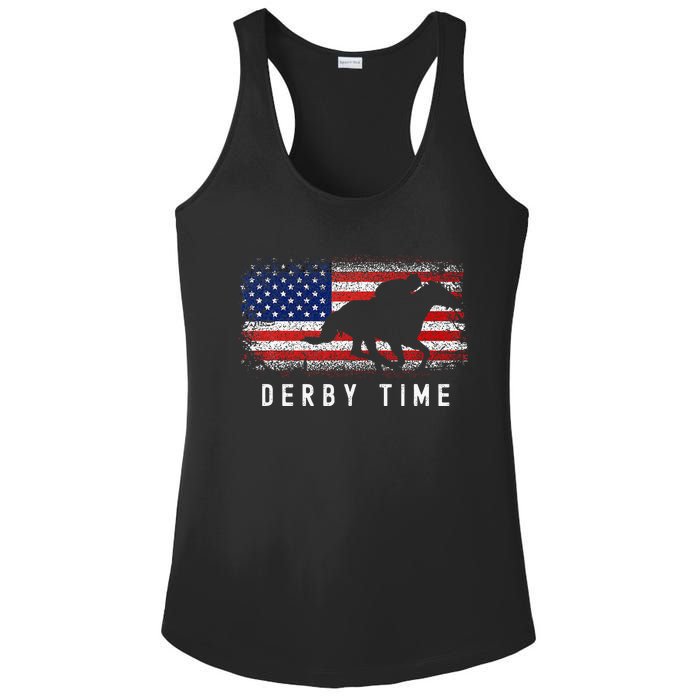 Horse Funny Horses Derby Time Horse Racing Ladies PosiCharge Competitor Racerback Tank