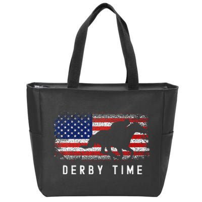 Horse Funny Horses Derby Time Horse Racing Zip Tote Bag