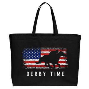 Horse Funny Horses Derby Time Horse Racing Cotton Canvas Jumbo Tote