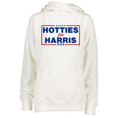 Hotties For Harris 2024 Funny Kamala Harris 2024 Womens Funnel Neck Pullover Hood