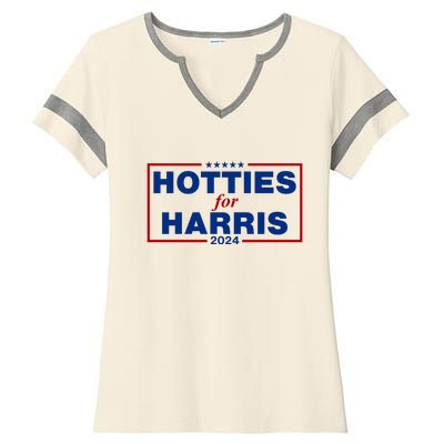 Hotties For Harris 2024 Funny Kamala Harris 2024 Ladies Halftime Notch Neck Tee