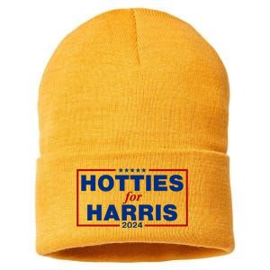 Hotties For Harris 2024 Funny Kamala Harris 2024 Sustainable Knit Beanie