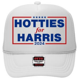 Hotties For Harris 2024 Funny Kamala Harris 2024 High Crown Mesh Back Trucker Hat