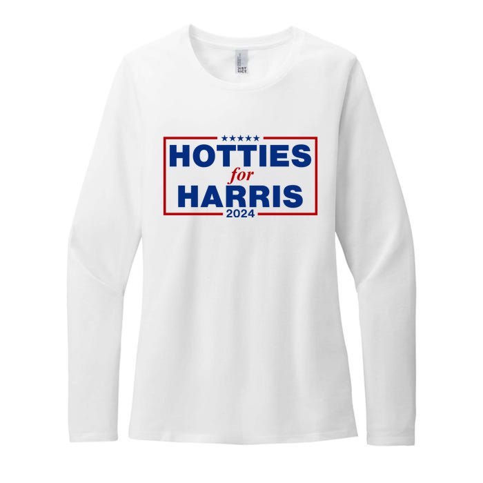 Hotties For Harris 2024 Funny Kamala Harris 2024 Womens CVC Long Sleeve Shirt