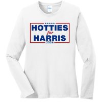 Hotties For Harris 2024 Funny Kamala Harris 2024 Ladies Long Sleeve Shirt