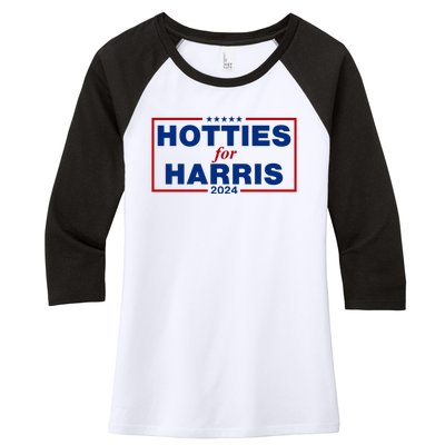 Hotties For Harris 2024 Funny Kamala Harris 2024 Women's Tri-Blend 3/4-Sleeve Raglan Shirt