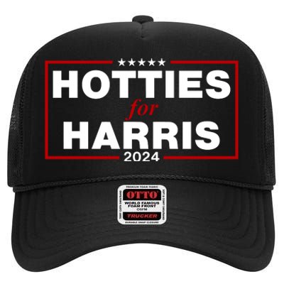 Hotties For Harris 2024 Funny Kamala Harris 2024 High Crown Mesh Back Trucker Hat