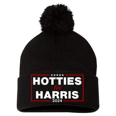 Hotties For Harris 2024 Funny Kamala Harris 2024 Pom Pom 12in Knit Beanie