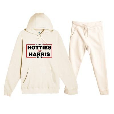 Hotties For Harris 2024 Funny Kamala Harris 2024 Premium Hooded Sweatsuit Set