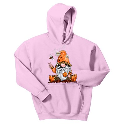 Hello Fall Happy Thanksgiving Gnome Pumpkin Fall Season Kids Hoodie