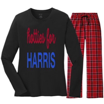 Hotties For Harris 24 Hotties For Harris 2024 Women's Long Sleeve Flannel Pajama Set 