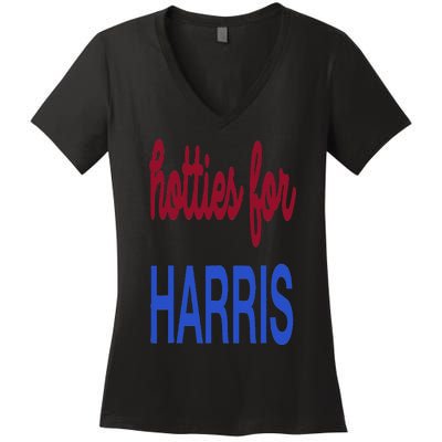 Hotties For Harris 24 Hotties For Harris 2024 Women's V-Neck T-Shirt