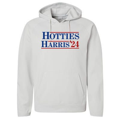 Hotties For Harris 2024 Funny Kamala Harris 2024 Performance Fleece Hoodie