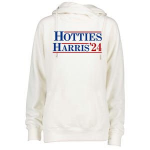 Hotties For Harris 2024 Funny Kamala Harris 2024 Womens Funnel Neck Pullover Hood