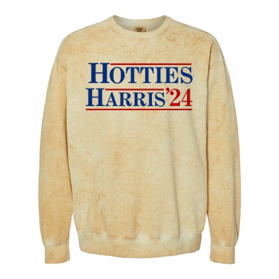 Hotties For Harris 2024 Funny Kamala Harris 2024 Colorblast Crewneck Sweatshirt