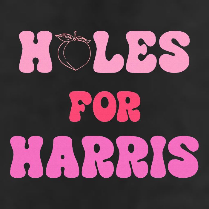 Holes For Harris Booty Peach Kamala Hippie Quote 11oz C Handle Ceramic Mug