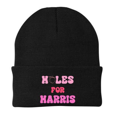 Holes For Harris Booty Peach Kamala Hippie Quote Beanie