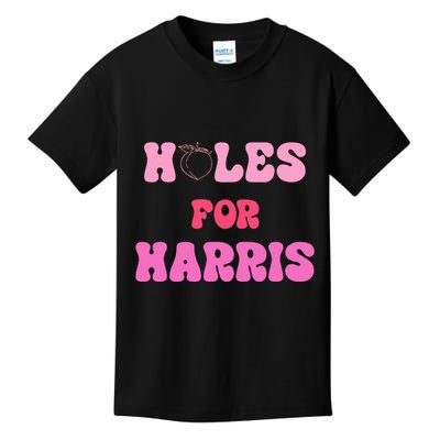Holes For Harris Booty Peach Kamala Hippie Quote Kids T-Shirt