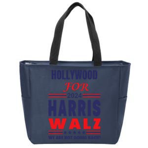 Hollywood For Harris Walz We Are Not Going Back Zip Tote Bag