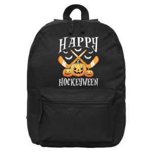 Happy Funny Hockeyween Pumpkin Hockey Lovers Gift 16 in Basic Backpack