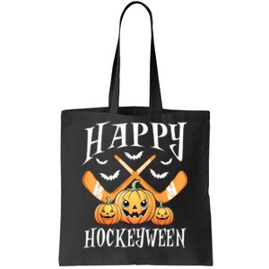 Happy Funny Hockeyween Pumpkin Hockey Lovers Gift Tote Bag