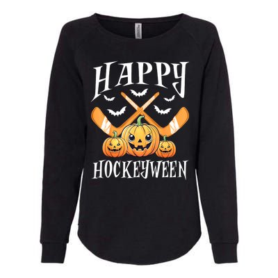 Happy Funny Hockeyween Pumpkin Hockey Lovers Gift Womens California Wash Sweatshirt