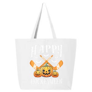 Happy Funny Hockeyween Pumpkin Hockey Lovers Gift 25L Jumbo Tote