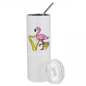 Hanukkah Flamingo Harp Chanukah Jewish  Stainless Steel Tumbler