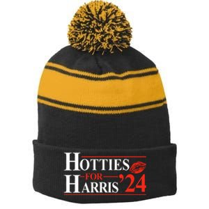 Hotties For Harris 2024 Stripe Pom Pom Beanie