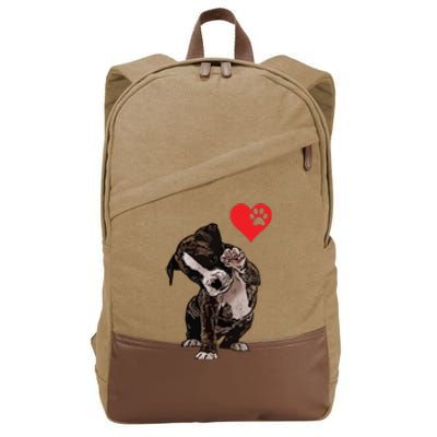 High Five Heart Bulldog Pup I Love Boxer Dog Lovers Bulldogs Cotton Canvas Backpack