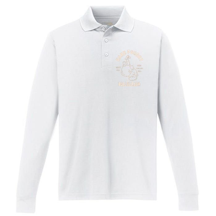 Hard Fought Hallelujah Performance Long Sleeve Polo