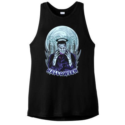 Halloween Frankenstein Ladies PosiCharge Tri-Blend Wicking Tank