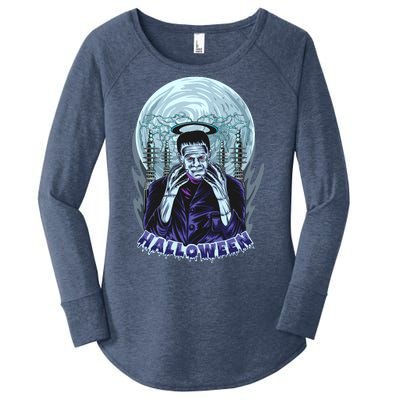 Halloween Frankenstein Women's Perfect Tri Tunic Long Sleeve Shirt