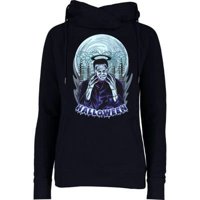 Halloween Frankenstein Womens Funnel Neck Pullover Hood