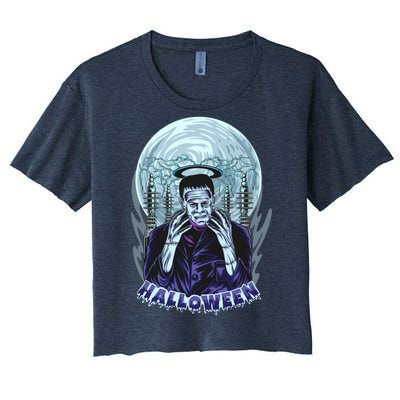 Halloween Frankenstein Women's Crop Top Tee