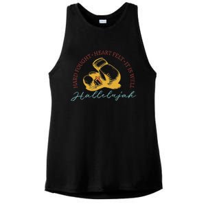 Hard Fought Heart Felt It Is Well Hallelujah Boxing Ladies PosiCharge Tri-Blend Wicking Tank