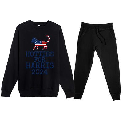 Hotties For Harris 2024 Cat Ladies Kamala Presidential Election 2024 Premium Crewneck Sweatsuit Set