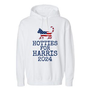 Hotties For Harris 2024 Cat Ladies Kamala Presidential Election 2024 Garment-Dyed Fleece Hoodie