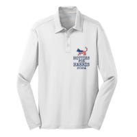 Hotties For Harris 2024 Cat Ladies Kamala Presidential Election 2024 Silk Touch Performance Long Sleeve Polo